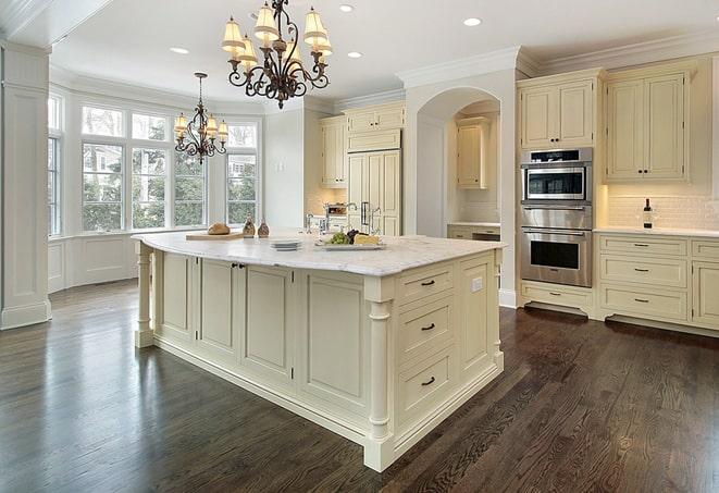 professional installation of laminate floors in kitchen in Los Altos Hills